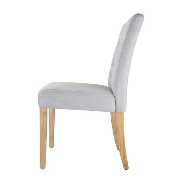 Bolero Chiswick Button Dining Chairs French Grey (Pack of 2) - Image 2