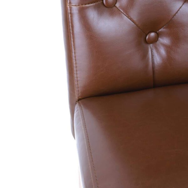 Bolero Chiswick Button Dining Chairs Tan Leather (Pack of 2) - Image 4