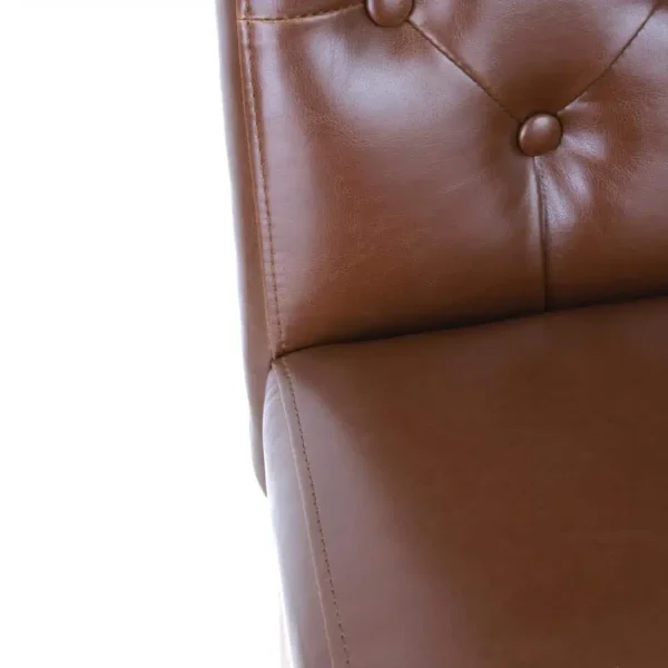 Bolero Chiswick Button Dining Chairs Tan Leather (Pack of 2) - Image 4