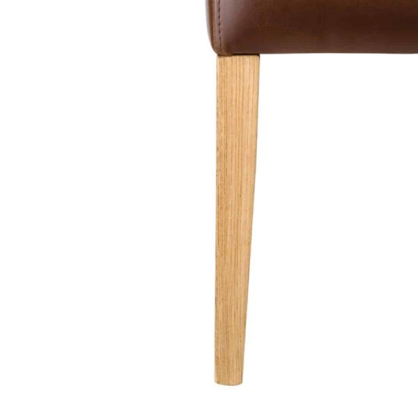 Bolero Chiswick Button Dining Chairs Tan Leather (Pack of 2) - Image 5