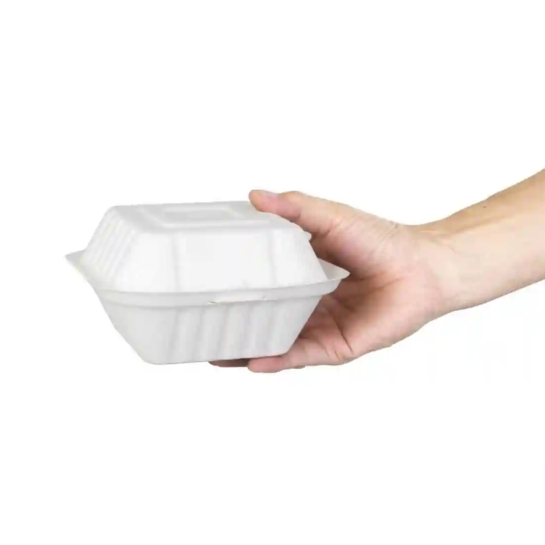 Fiesta Compostable Bagasse Burger Boxes with Side Ridges 152mm (Pack of 500) - Image 7