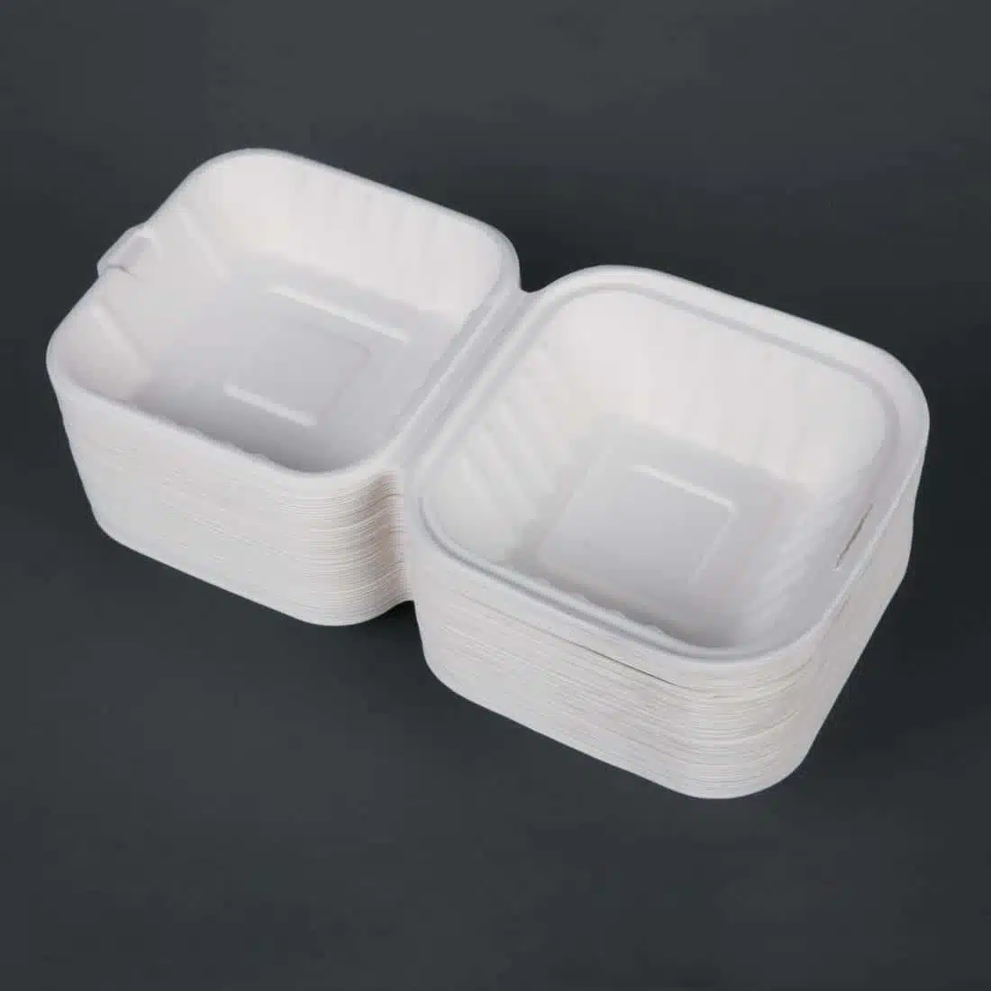 Fiesta Compostable Bagasse Burger Boxes with Side Ridges 152mm (Pack of 500) - Image 4