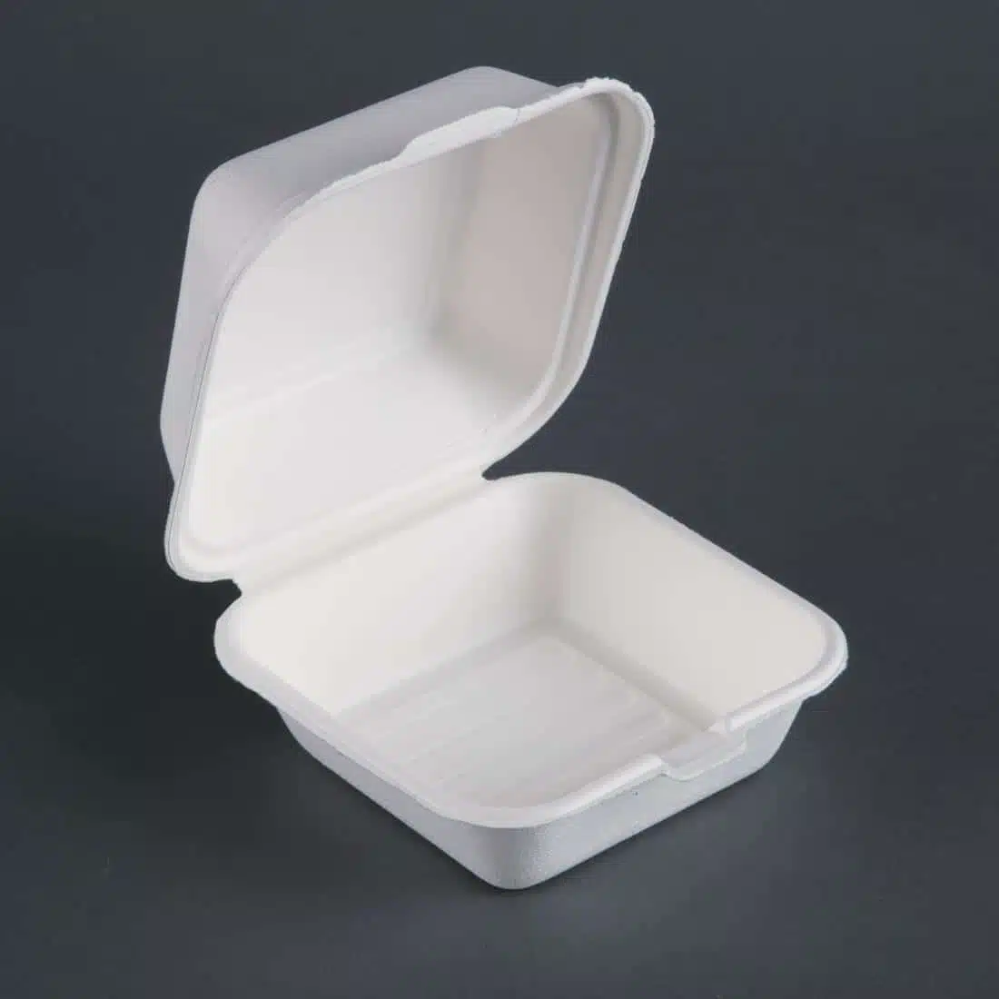 Fiesta Compostable Bagasse Burger Boxes with Bottom Ridges 153mm (Pack of 500) - Image 2