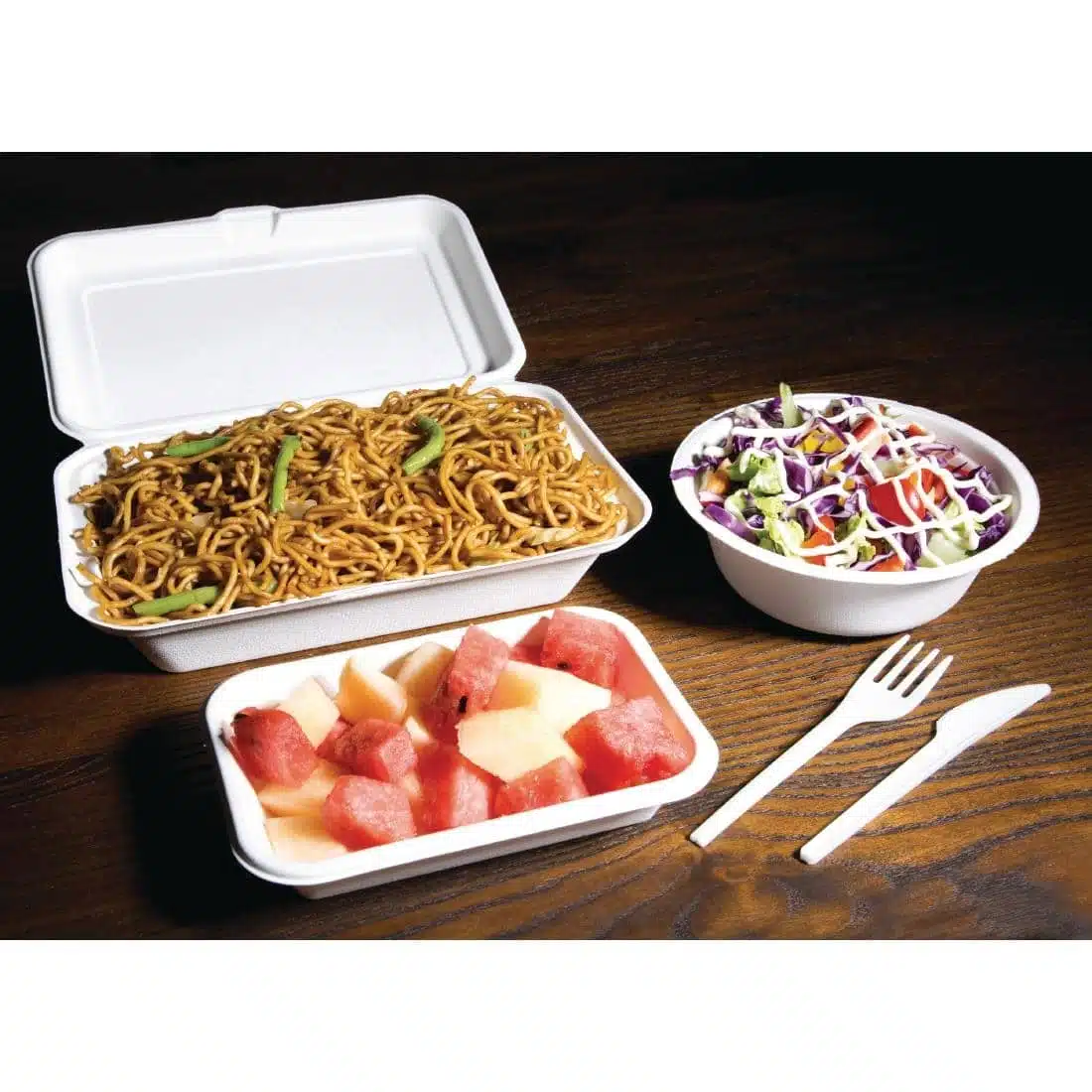 Fiesta Compostable Bagasse Hinged Food Containers 248mm - Image 4