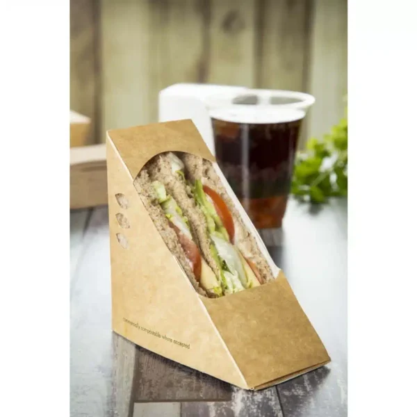 Vegware Compostable Kraft Sandwich Wedges 65mm (Pack of 500) - Image 7