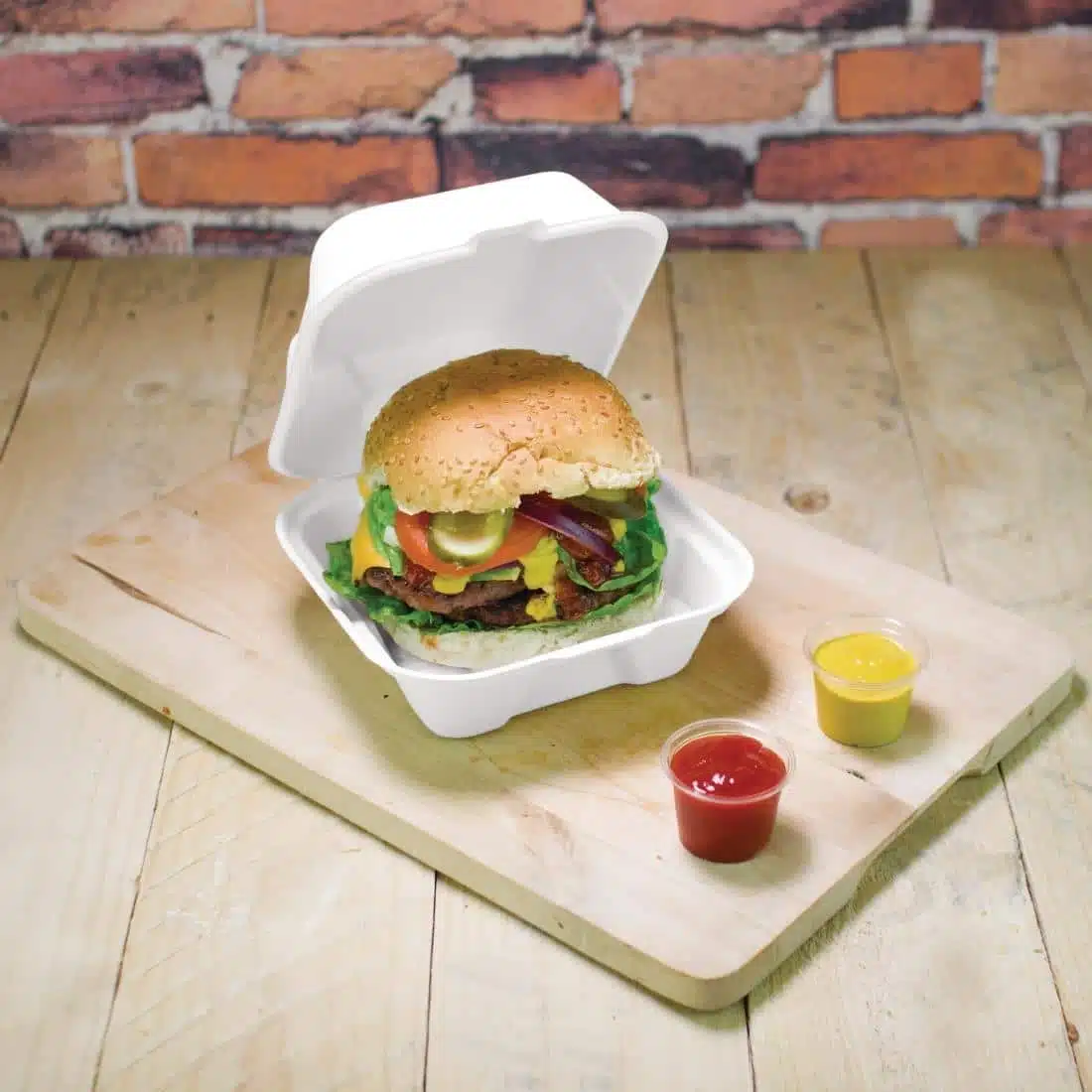 Vegware Compostable Bagasse Burger Boxes 152mm (Pack of 500) - Image 9