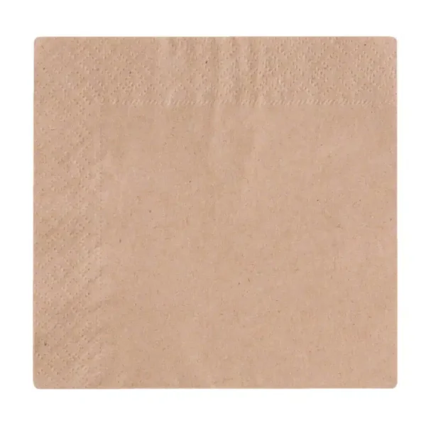 Vegware Recycled Cocktail Napkin Kraft 24x24cm 2ply 1/4 Fold (Pack of 4000) - Image 1