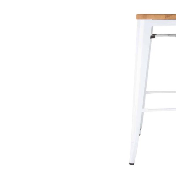 Bolero Bistro High Stools with Wooden Seatpad White (Pack of 4) - Image 3