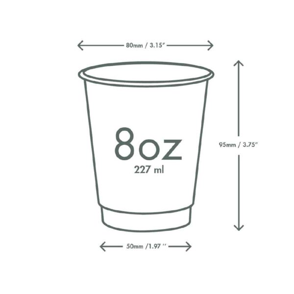 Vegware Hot Cup White Double Wall 8oz 79-Series (Pack of 500) - Image 5