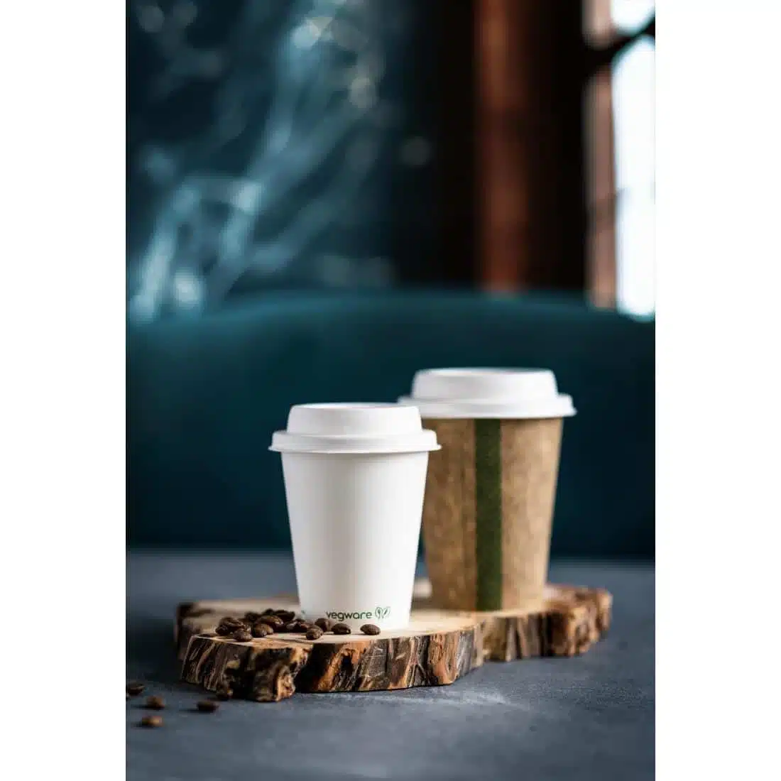 Vegware Hot Cup Lid Moulded Fibre 79-Series (Pack of 1000) - Image 2