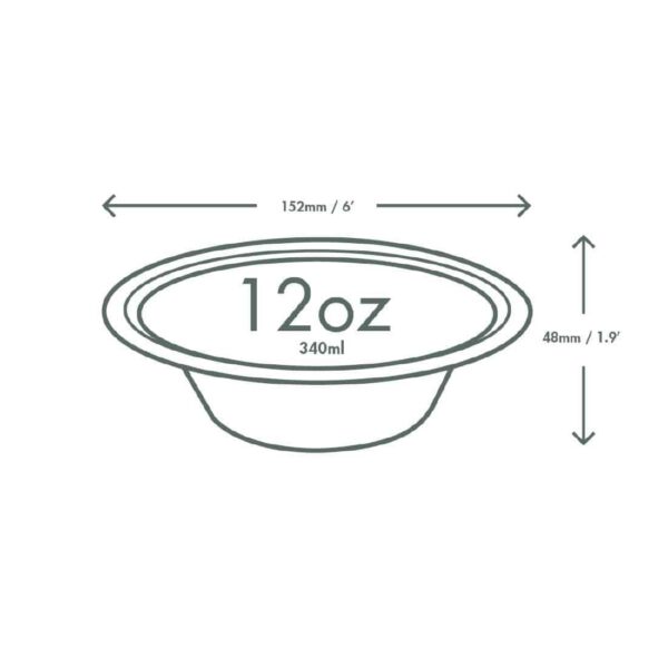 Vegware Compostable Nourish Moulded Fibre Bowl Natural 12oz/340ml (Pack of 500) - Image 3