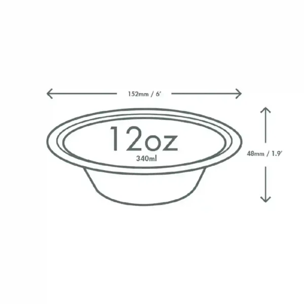 Vegware Compostable Nourish Moulded Fibre Bowl Natural 12oz/340ml (Pack of 500) - Image 3