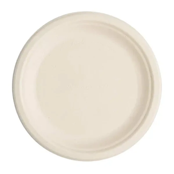 Vegware Compostable Nourish Moulded Fibre Plate Natural 7"/178mm (Pack of 500) - Image 1