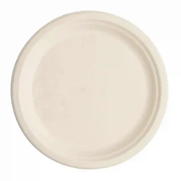 Vegware Compostable Nourish Moulded Fibre Plate Natural 9"/226mm (Pack of 500) - Image 1