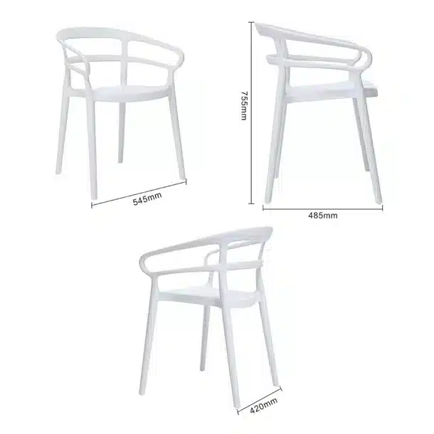 Bolero Mateo Café Chairs White (Pack of 2) - Image 5