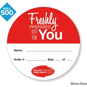 Takeaway Food Safe Delivery Labels - 90mm Diameter