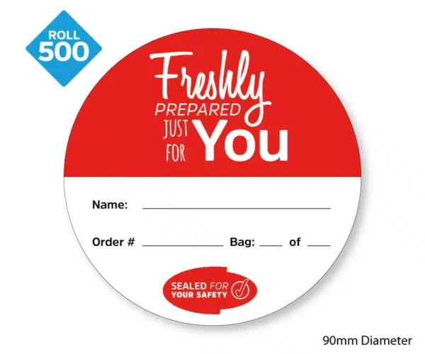 Takeaway Food Safe Delivery Labels - 90mm Diameter - Image 1