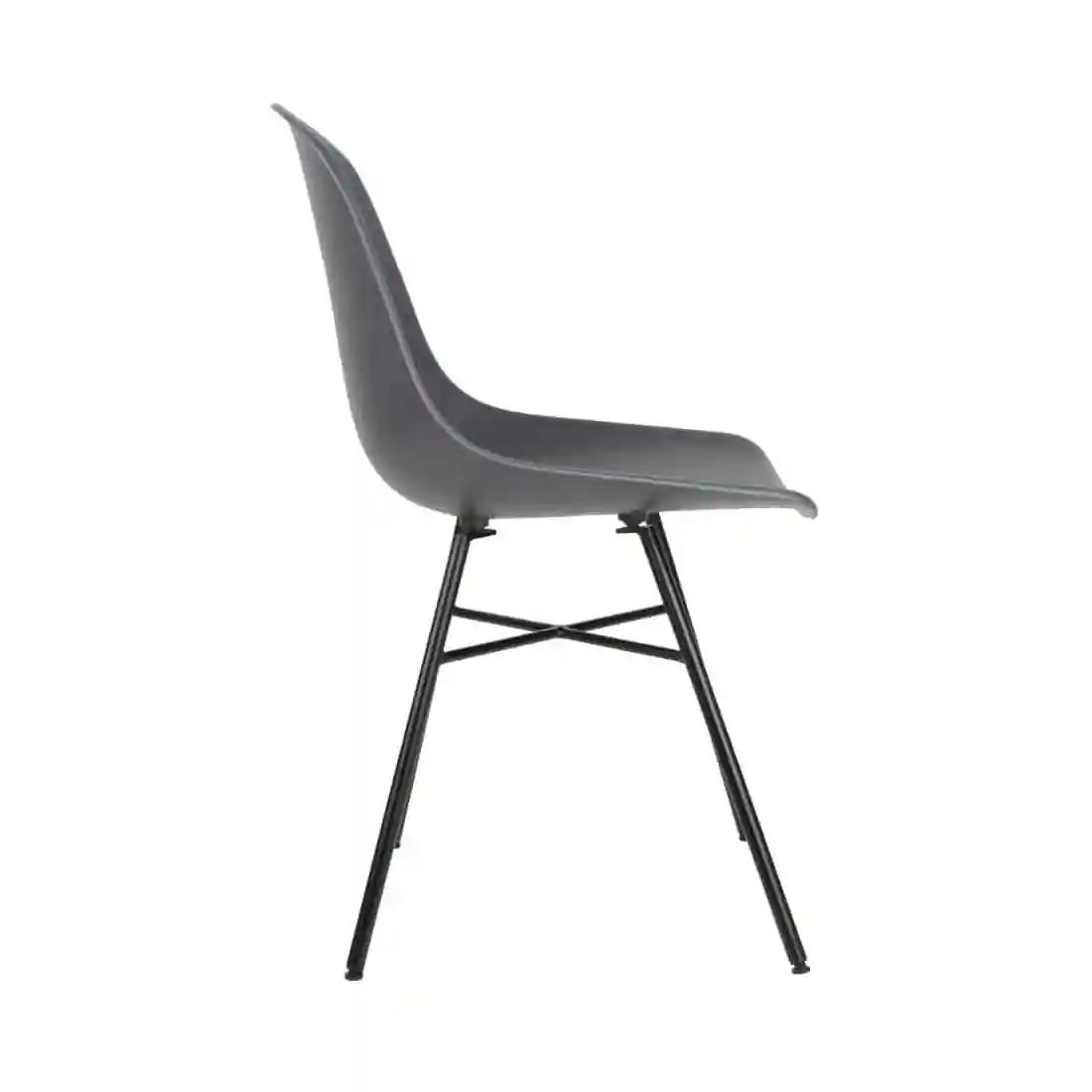 Bolero Arlo Side Chairs with Metal Frame Charcoal (Pack of 2) - Image 2