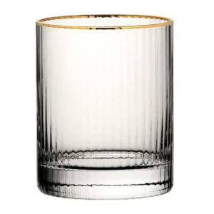 Utopia Hayworth Double Old Fashioned Gold Rim Glasses 325ml (6 pack)
