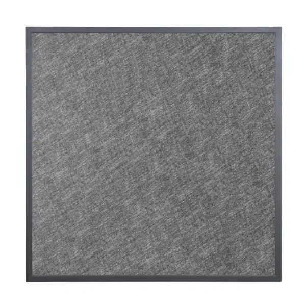 Bolero Black Brushed Mix Outdoor Tempered Glass Table Top Square Grey Trim 700mm - Image 2