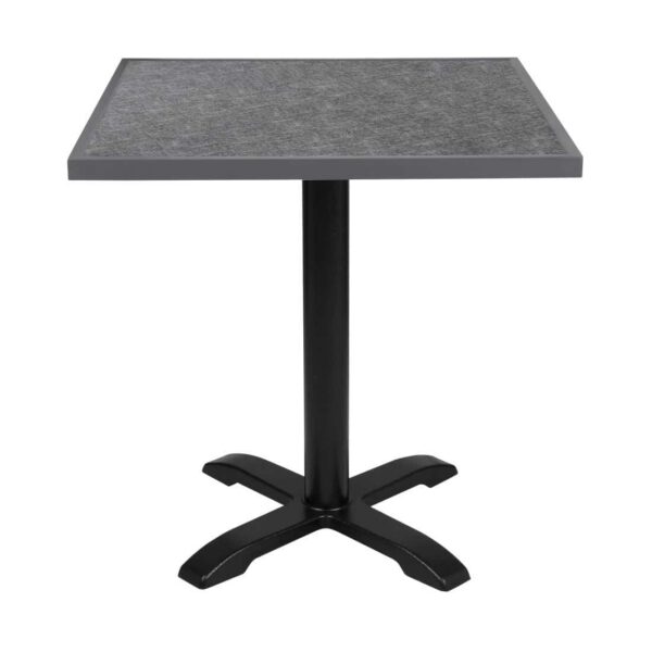 Bolero Black Brushed Mix Outdoor Tempered Glass Table Top Square Grey Trim 700mm - Image 5