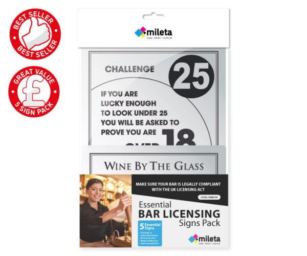 Essential Modern Bar Licensing Sign Pack - Silver - Image 3
