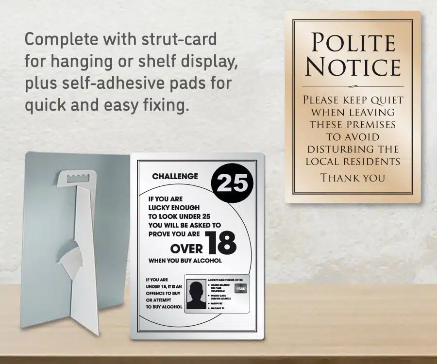 Essential Modern Bar Licensing Sign Pack - Silver - Image 2