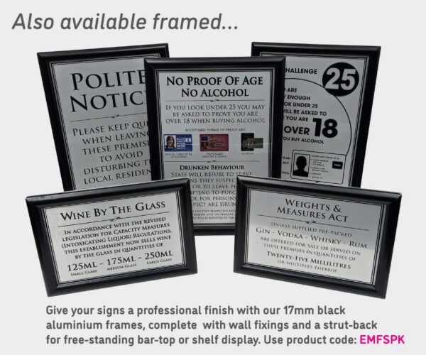 Essential Modern Bar Licensing Sign Pack - Silver - Image 6