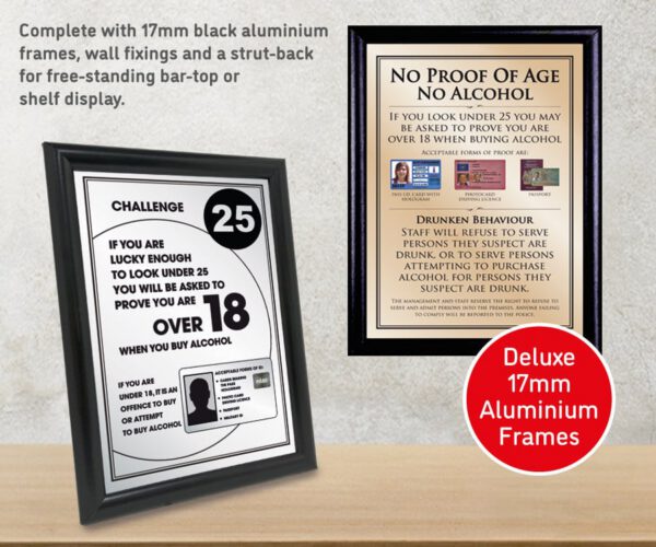 Framed Essential Modern Bar Licensing Sign Pack - Gold - Image 3