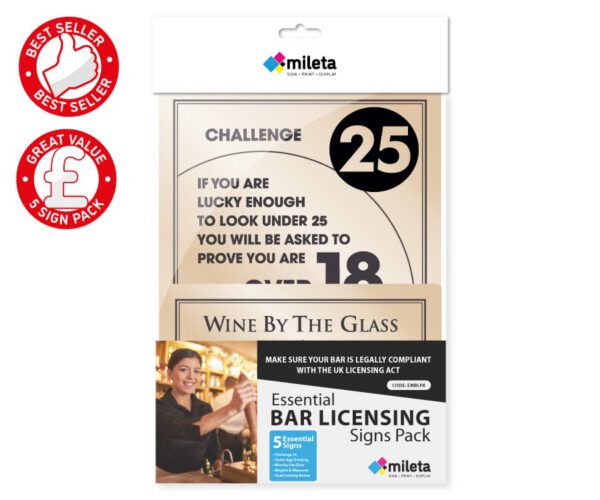 Essential Modern Bar Licensing Sign Pack - Gold - Image 3