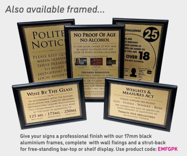 Essential Modern Bar Licensing Sign Pack - Gold - Image 5