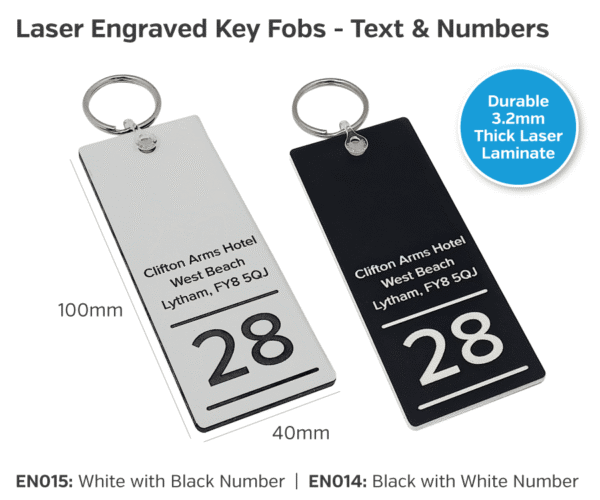 Numbered and Text Engraved Hotel Key Tags - Single Sided - Image 5