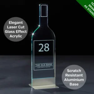 Emerald Wine Bottle Table Number