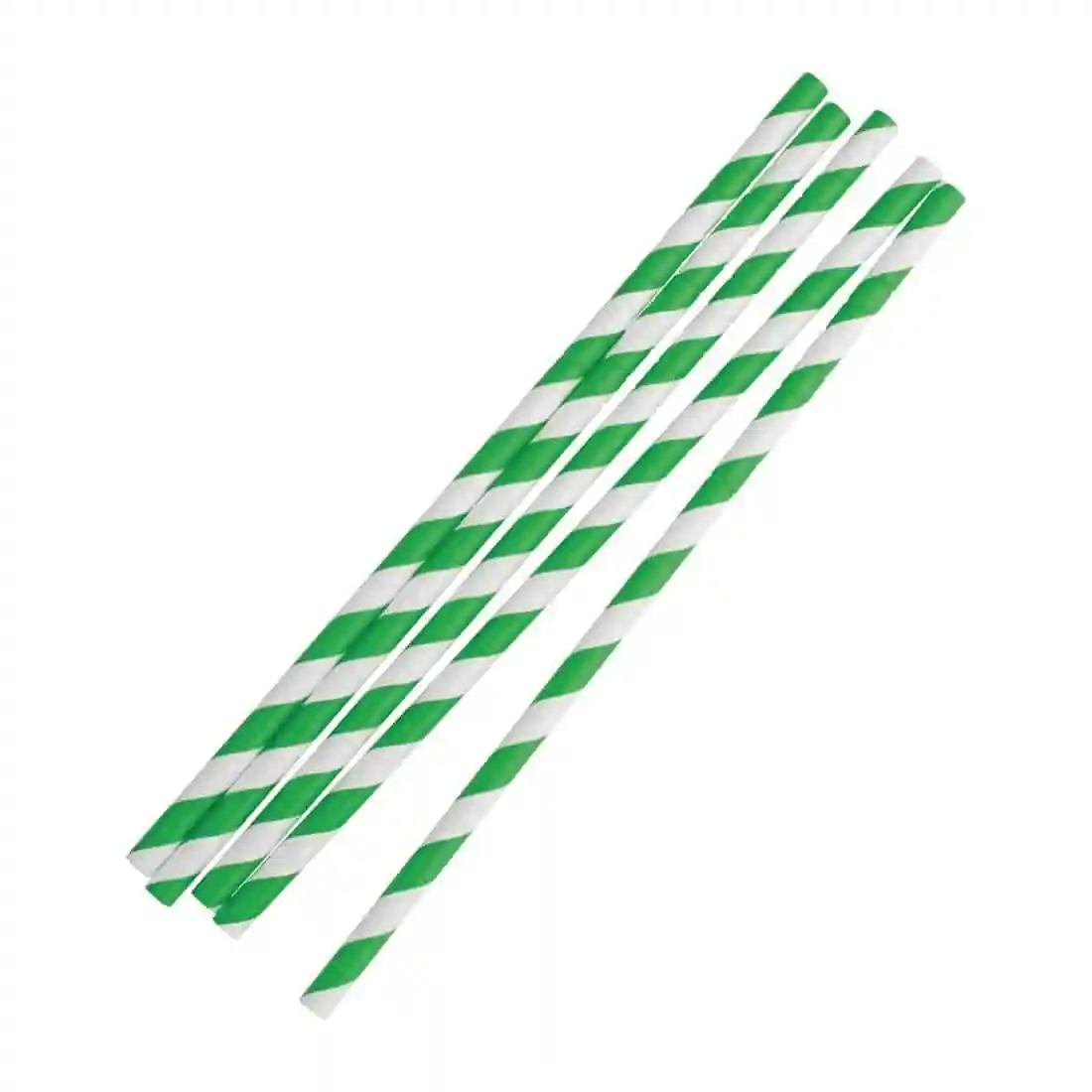 Fiesta Compostable Bendy Paper Straws Green Stripes (Pack of 250) - Image 3