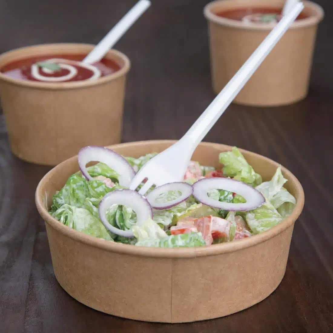 Fiesta Compostable Round Kraft Salad Bowls 500ml / 18oz (Pack of 300) - Image 6