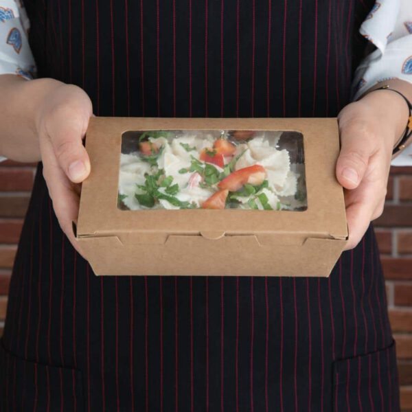 Fiesta Compostable Salad Boxes with PLA Windows 700ml (Pack of 200) - Image 4
