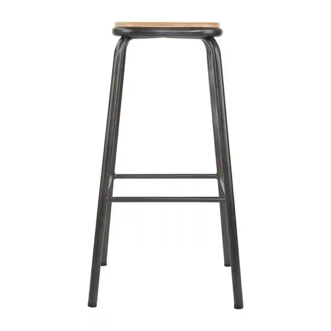 Bolero Cantina High Stools with Wooden Seat Pad Metallic Grey (Pack of 4) - Image 2