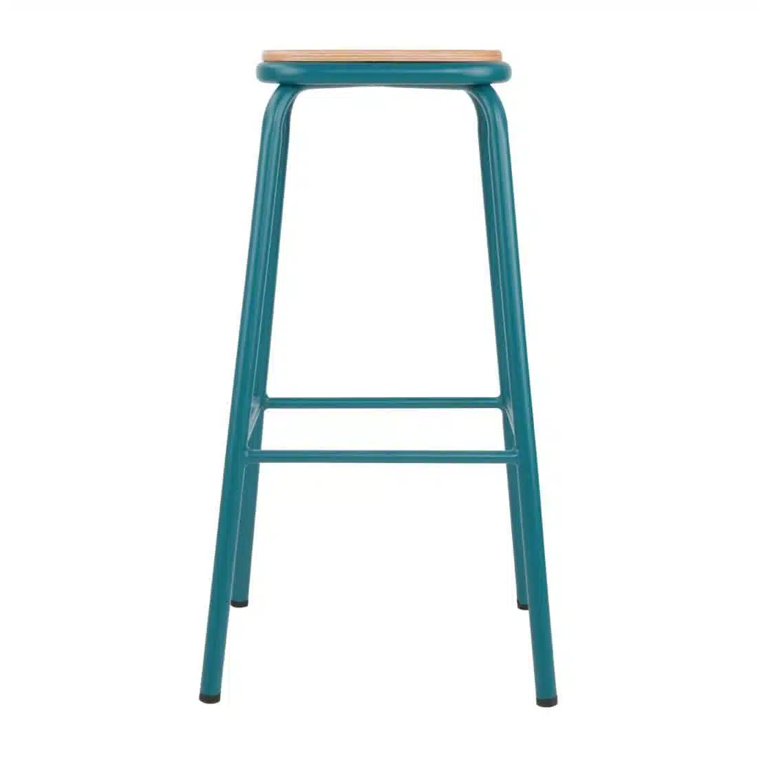 Bolero Cantina High Stools with Wooden Seat Pad Teal (Pack of 4) - Image 2