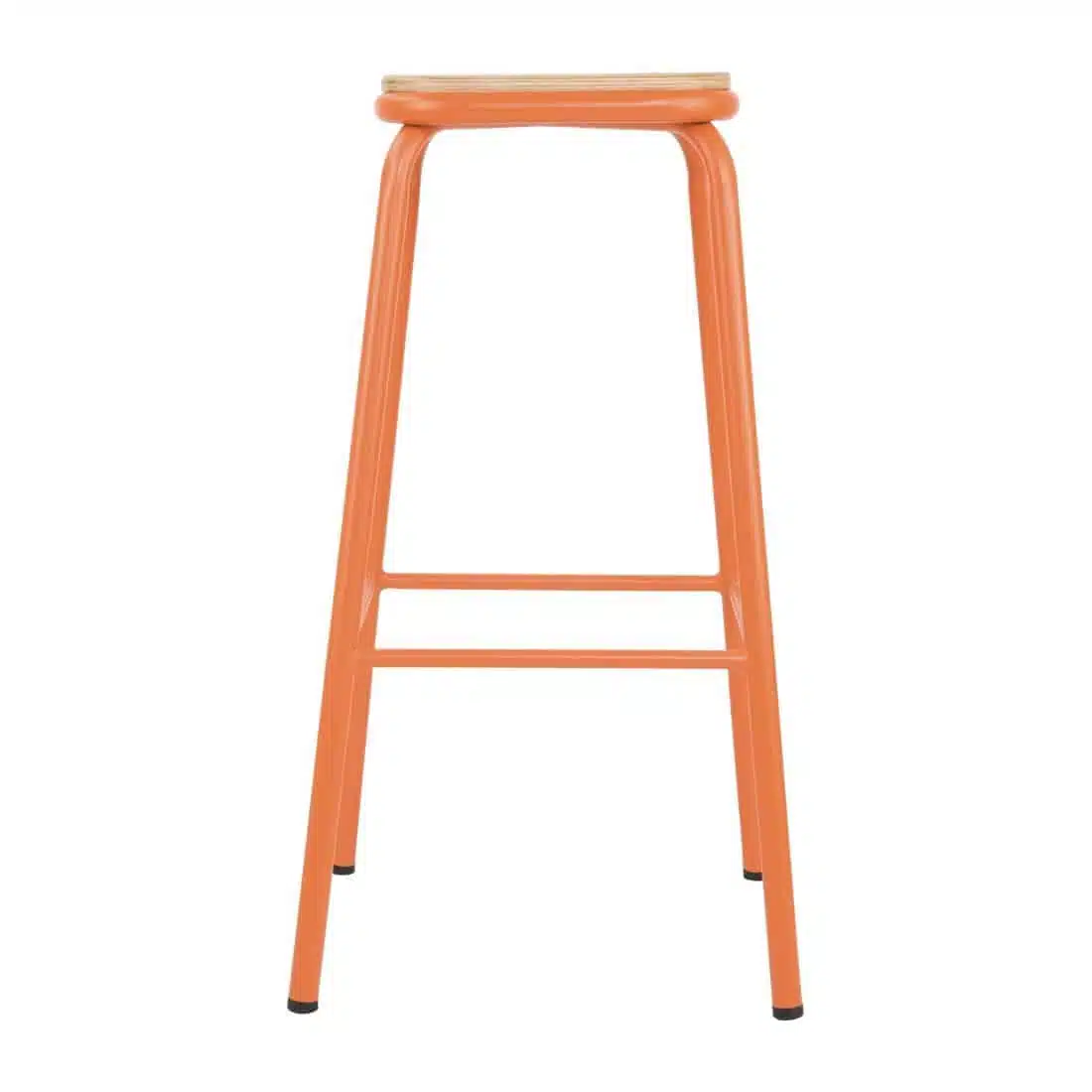 Bolero Cantina High Stools with Wooden Seat Pad Orange (Pack of 4) - Image 2