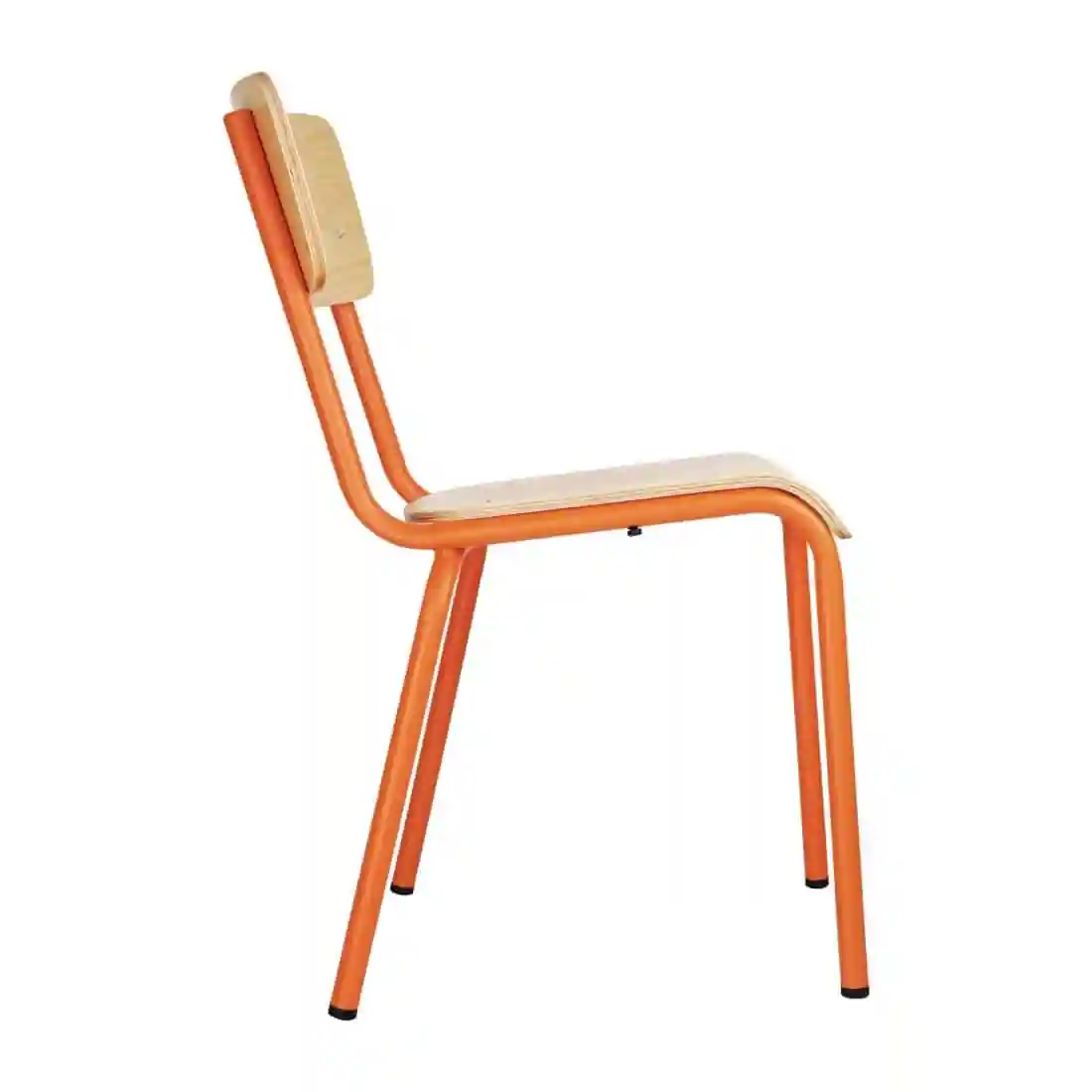 Bolero Cantina Side Chairs with Wooden Seat Pad and Backrest Orange (Pack of 4) - Image 2