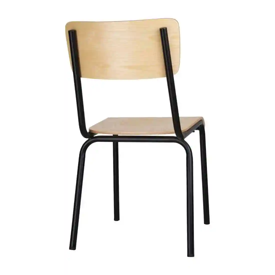 Bolero Cantina Side Chairs with Wooden Seat Pad and Backrest Black (Pack of 4) - Image 3