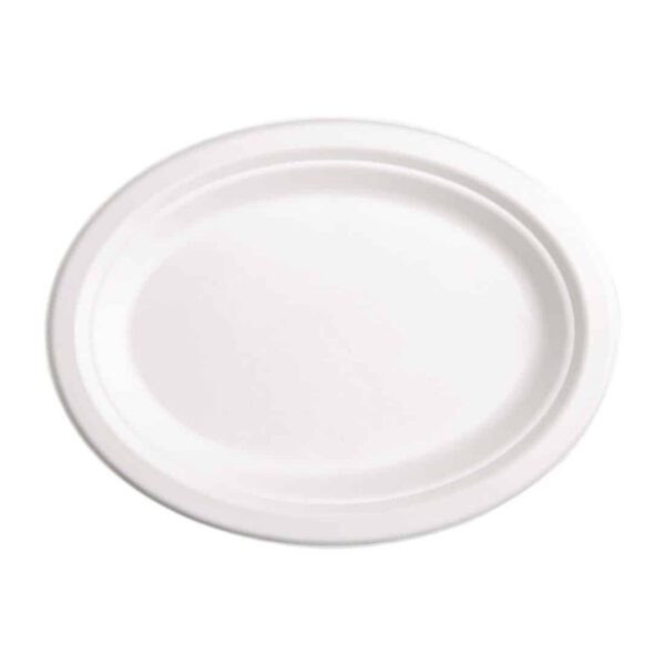 Fiesta Compostable Bagasse Oval Plates 316mm (Pack of 50) - Image 2