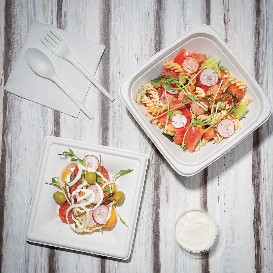 Fiesta Compostable Bagasse Square Bowls 24oz (Pack of 50) - Image 4