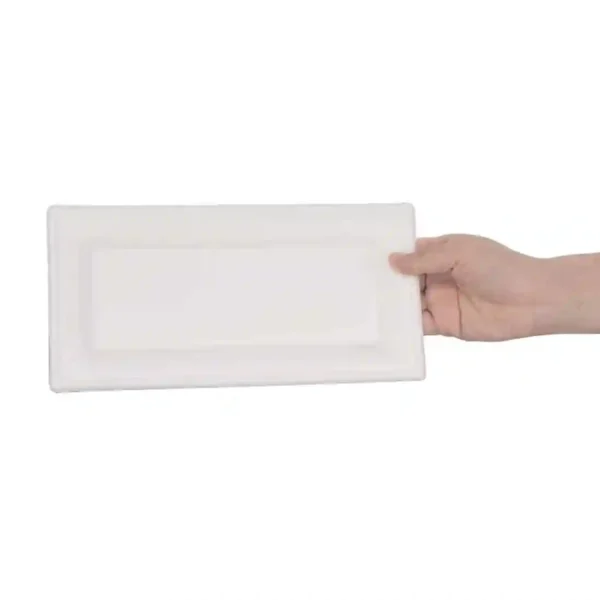 Fiesta Compostable Bagasse Rectangular Plates 258mm (Pack of 50) - Image 4