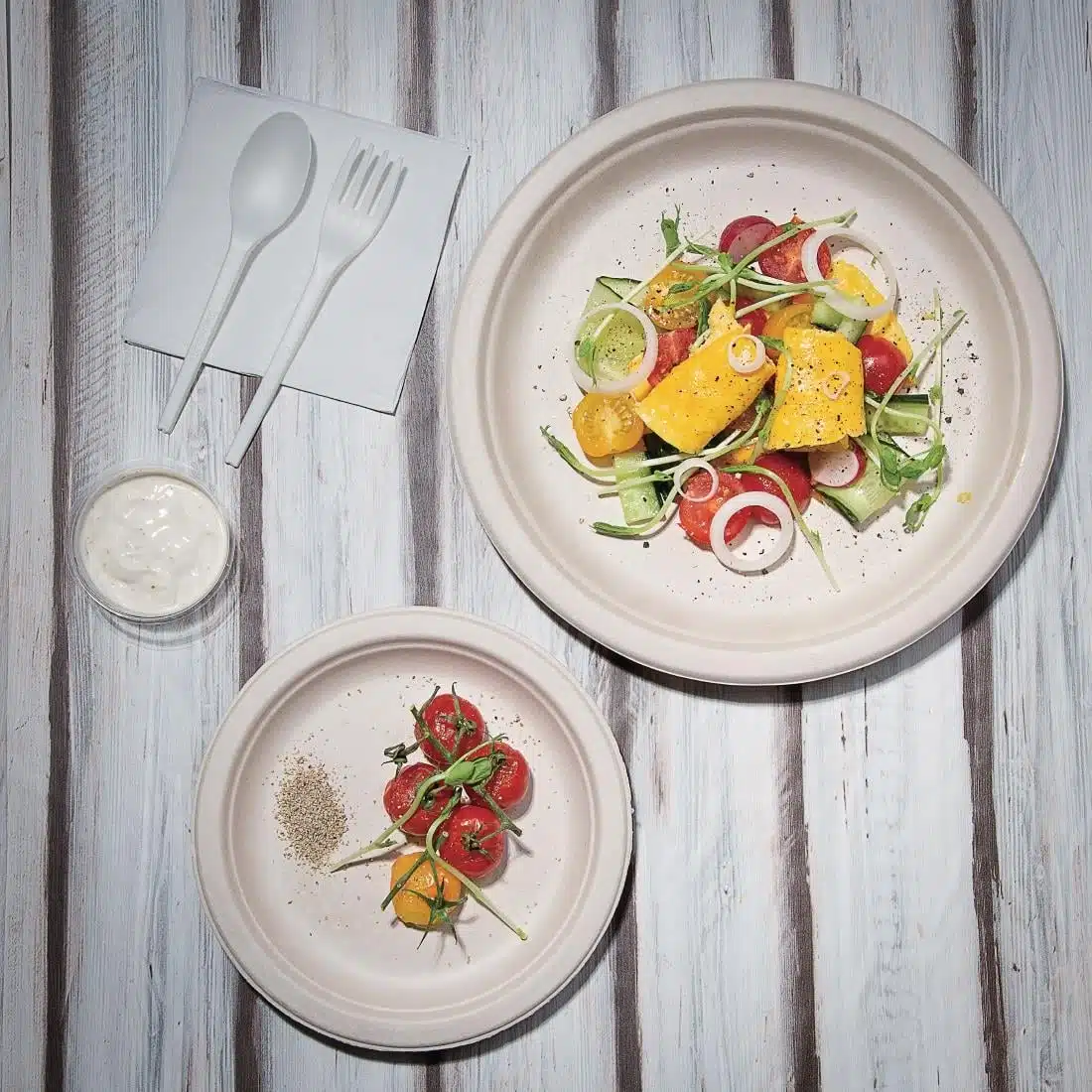 Fiesta Compostable Bagasse Round Plates Natural Colour 260mm (Pack of 50) - Image 5