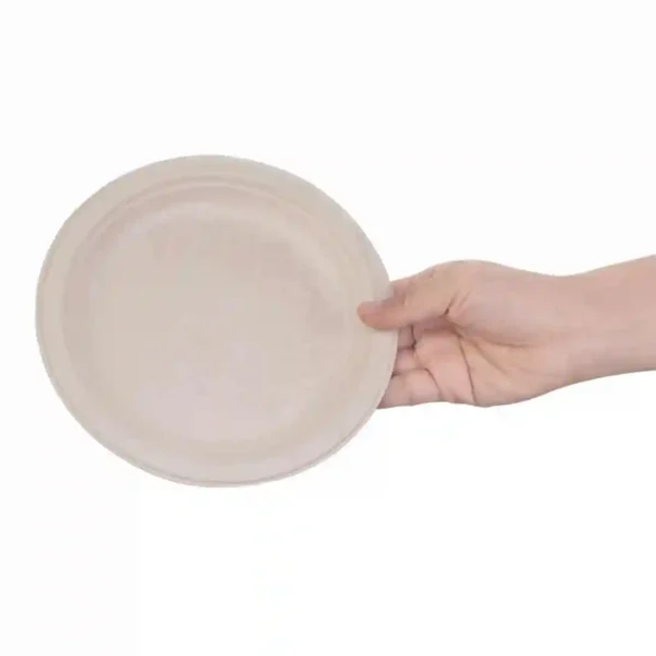 Fiesta Compostable Bagasse Round Plates Natural Colour 181mm (Pack of 50) - Image 4