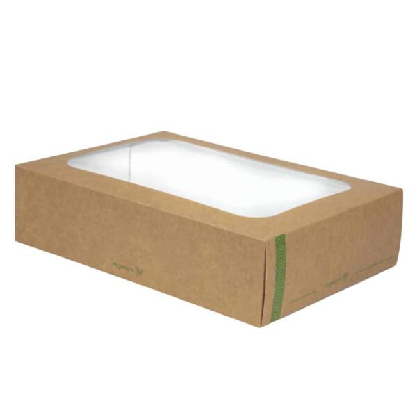 Vegware Compostable Sandwich Platters With Lid Regular (Pack of 50) - Image 3