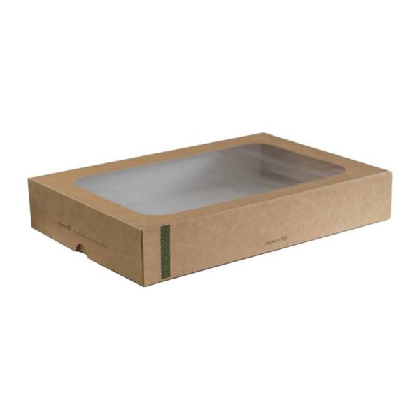 Vegware Compostable Sandwich Platters With Lid Large (Pack of 25)