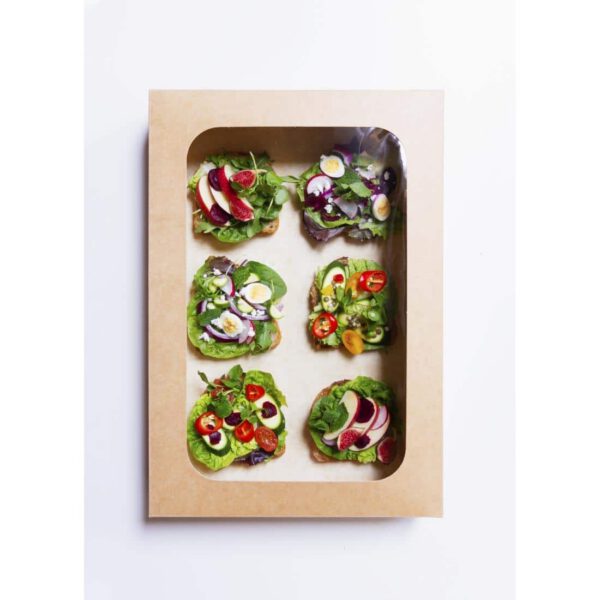 Vegware Compostable Sandwich Platters With Lid Large (Pack of 25) - Image 3