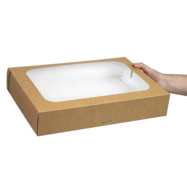 Vegware Compostable Sandwich Platters With Lid Large (Pack of 25) - Image 5